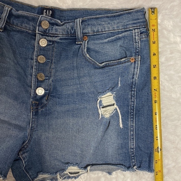 GAP BUTTON FLY DENIM cut off SHORTS size 12 - Picture 13 of 13